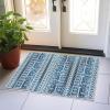 Garvee 2×3 Ft Modern Geometric Area Rug for Living Room, Plush & Soft Faux Wool, Machine Washable Non-Slip Large Carpet for Living Room, Bedroom, Dining Room/Office/Farmhouse/Home Decor (Blue)