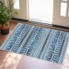Garvee 2×3 Ft Modern Geometric Area Rug for Living Room, Plush & Soft Faux Wool, Machine Washable Non-Slip Large Carpet for Living Room, Bedroom, Dining Room/Office/Farmhouse/Home Decor (Blue)