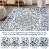 Garvee 2×3 ft Vintage Distressed Medallion Area Rug – Machine Washable Non-Slip Area Rugs – Boho Floral Carpet for Living Room, Bedroom, Dining Room – Retro Indoor/Outdoor Home Decor(Blue)(Blue)