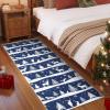 Garvee 2×6 Runner Rug, Checkered Christmas Rugs for Holiday Decor, Non Slip Low Pile Washable Rug for Kitchen, Entryway, Living Room, Bedroom, Red(Blue (Xmas Tree Reindeer))