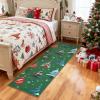Garvee 2×6 Runner Rug, Checkered Christmas Rugs for Holiday Decor, Non Slip Low Pile Washable Rug for Kitchen, Entryway, Living Room, Bedroom, Red(Green (Xmas Tree))