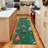 Garvee 2×6 Runner Rug, Checkered Christmas Rugs for Holiday Decor, Non Slip Low Pile Washable Rug for Kitchen, Entryway, Living Room, Bedroom, Red(Green (Xmas Tree))