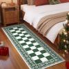 Garvee 2×6 Runner Rug, Checkered Christmas Rugs for Holiday Decor, Non Slip Low Pile Washable Rug for Kitchen, Entryway, Living Room, Bedroom, Red(Green and White)