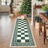 Garvee 2×6 Runner Rug, Checkered Christmas Rugs for Holiday Decor, Non Slip Low Pile Washable Rug for Kitchen, Entryway, Living Room, Bedroom, Red(Green and White)