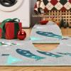 Garvee 2×6 Runner Rug, Checkered Christmas Rugs for Holiday Decor, Non Slip Low Pile Washable Rug for Kitchen, Entryway, Living Room, Bedroom, Red(Grey (Xmas Tree))