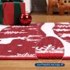 Garvee 2×6 Runner Rug, Checkered Christmas Rugs for Holiday Decor, Non Slip Low Pile Washable Rug for Kitchen, Entryway, Living Room, Bedroom, Red(Red (Xmas Tree Reindeer))