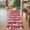 Garvee 2×6 Runner Rug, Checkered Christmas Rugs for Holiday Decor, Non Slip Low Pile Washable Rug for Kitchen, Entryway, Living Room, Bedroom, Red(Red (Xmas Tree Reindeer))
