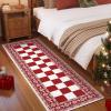 Garvee 2×6 Runner Rug, Checkered Christmas Rugs for Holiday Decor, Non Slip Low Pile Washable Rug for Kitchen, Entryway, Living Room, Bedroom, Red(Red and White)
