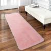 Garvee 2×6 Runner Rug for Hallway Non-Slip Stain Resistant Fluffy Nursery Rug Ultra Soft Shag Solid Color Indoor Floor Carpet for Bedroom Bedside Kids Room Girls Room Home Decor, Pink