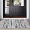 Garvee 3×5 ft Modern Geometric Area Rug for Living Room, Plush & Soft Faux Wool,Machine Washable Non-Slip Large Carpet for Living Room, Bedroom, Dining Room/Office/Farmhouse/Home Decor(Blue)(Grey)