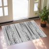 Garvee 3×5 ft Modern Geometric Area Rug for Living Room, Plush & Soft Faux Wool,Machine Washable Non-Slip Large Carpet for Living Room, Bedroom, Dining Room/Office/Farmhouse/Home Decor(Blue)(Grey)