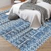 Garvee 3×5 ft Modern Geometric Area Rug for Living Room, Plush & Soft Faux Wool,Machine Washable Non-Slip Large Carpet for Living Room, Bedroom, Dining Room/Office/Farmhouse/Home Decor(Blue)(Blue)