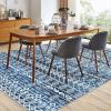 Garvee 3×5 ft Modern Geometric Area Rug for Living Room, Plush & Soft Faux Wool,Machine Washable Non-Slip Large Carpet for Living Room, Bedroom, Dining Room/Office/Farmhouse/Home Decor(Blue)(Blue)