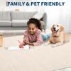 Garvee 4×6 Modern Solid Color Area Rugs Washable Rug for Living Room, Non Shedding Stain Resistant Throw Rugs with Rubber Backing, Low Pile Soft Minimalist Farmhouse Mats for Entryway, Bedroom, Beige