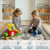 Garvee 5×7 ft Vintage Boho Floral Area Rug for Living Room, Oriental Style Machine Washable Large Rugs, Non Slip Low Pile Soft Carpet for Bedroom/Dining Room/Farmhouse/Nursery/Apartment(Blue Green)(Beige)