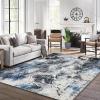 Garvee 8×10 Area Rug for Living Room – Washable, Modern Abstract, Soft Thin, No Slip, Stain Resistant Carpet for Bedroom Dining Room Farmhouse Nursery Home Office. Red(Blue and Black)