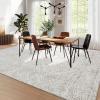 Garvee 8×10 Large Living Room Rug with Rubber Backing, Vintage Geometric Area Rugs Stain Resistant Neutral Distressed Accent Rug Non Shedding Low Pile Carpet for Bedroom, Dining Room, Office, Black(Distressed|ivory)