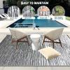 Garvee 8×10 Outdoor Rug, Waterproof Camping Rugs for Outside Your RV, Abstract Plastic Straw Rug with Portable Bag, Reversible UV Resistant Mats for Picnic Backyard Porch Camper, Black Coffee(Striped|grey)