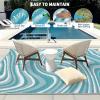 Garvee 8×10 Outdoor Rug, Waterproof Camping Rugs for Outside Your RV, Abstract Plastic Straw Rug with Portable Bag, Reversible UV Resistant Mats for Picnic Backyard Porch Camper, Black Coffee(Modern|light Blue/White)