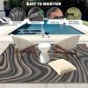 Garvee 8×10 Outdoor Rug, Waterproof Camping Rugs for Outside Your RV, Abstract Plastic Straw Rug with Portable Bag, Reversible UV Resistant Mats for Picnic Backyard Porch Camper, Black Coffee(Modern|black Coffee)