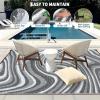 Garvee 8×10 Outdoor Rug, Waterproof Camping Rugs for Outside Your RV, Abstract Plastic Straw Rug with Portable Bag, Reversible UV Resistant Mats for Picnic Backyard Porch Camper, Black Coffee(Modern|grey/White)
