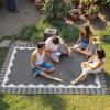 Garvee 8×10 Outdoor Rug, Waterproof Camping Rugs for Outside Your RV, Abstract Plastic Straw Rug with Portable Bag, Reversible UV Resistant Mats for Picnic Backyard Porch Camper, Black Coffee(Bordered|grey)