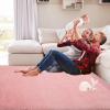 Garvee 8×10 Shag Rug for Living Room Tie-Dyed Fluffy Rug Non-Slip Modern Solid Color Bedroom Throw Carpet Ultra Soft Nursery Rug Plush Fuzzy Faux Fur Area Rug for Home Decor Bedside Girls Boys, Pink