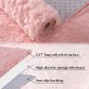 Garvee 8×10 Shag Rug for Living Room Tie-Dyed Fluffy Rug Non-Slip Modern Solid Color Bedroom Throw Carpet Ultra Soft Nursery Rug Plush Fuzzy Faux Fur Area Rug for Home Decor Bedside Girls Boys, Pink