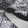 Garvee 8×10 ft Vintage Neutral Printed Pattern Area Rug, Washable Boho Area Rugs, Stain-Resistant Non-Slip Large Soft Carpet for Living Room, Dining Room & Home Decor-Non Shedding/Low Pile(Black)(Black)