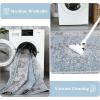 Garvee 8×10 ft Vintage Neutral Printed Pattern Area Rug, Washable Boho Area Rugs, Stain-Resistant Non-Slip Large Soft Carpet for Living Room, Dining Room & Home Decor-Non Shedding/Low Pile(Black)(Blue)