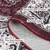 Garvee 8×10 ft Vintage Neutral Printed Pattern Area Rug, Washable Boho Area Rugs, Stain-Resistant Non-Slip Large Soft Carpet for Living Room, Dining Room & Home Decor-Non Shedding/Low Pile(Black)(Red)