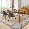 Garvee 8×10 ft Vintage Neutral Printed Pattern Area Rug, Washable Boho Area Rugs, Stain-Resistant Non-Slip Large Soft Carpet for Living Room, Dining Room & Home Decor-Non Shedding/Low Pile(Black)(Camel)