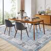 Garvee 8×10 ft Vintage Neutral Printed Pattern Area Rug, Washable Boho Area Rugs, Stain-Resistant Non-Slip Large Soft Carpet for Living Room, Dining Room & Home Decor-Non Shedding/Low Pile(Black)(Blue)