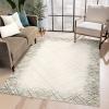 Garvee 9×12 Area Rug Modern Bordered Large Area Rug Machine Washable Rug for Living Room, Stain Resistant Non-Slip Accent Rug Minimalist Border Floor Cover Carpet for Bedroom Decor, Brown