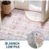 Garvee 9×12 Area Rug for Living Room, Washable Vintage Printed Soft Rugs, Non Slip Low Pile Carpet for Bedroom, Dining Room, Living Room, Pink(Pink)