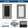 Garvee 9×12 Outdoor Rug for Patio Plastic Straw Rug Waterproof Reversible Mat Lightweight Foldable Carpet Easy Clean Large Rugs for Patio Porch Backyard Camping RV Beach Balcony Deck Panel Black Blue(Border Black)