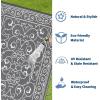 Garvee 9×12 Outdoor Rug for Patio Plastic Straw Rug Waterproof Reversible Mat Lightweight Foldable Carpet Easy Clean Large Rugs for Patio Porch Backyard Camping RV Beach Balcony Deck Panel Black Blue(Vintage Grey)