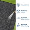 Garvee 9×12 Outdoor Rug for Patio Plastic Straw Rug Waterproof Reversible Mat Lightweight Foldable Carpet Easy Clean Large Rugs for Patio Porch Backyard Camping RV Beach Balcony Deck Panel Black Blue(Vintage Black)