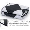 Garvee 9×12 Outdoor Rug for Patio Plastic Straw Rug Waterproof Reversible Mat Lightweight Foldable Carpet Easy Clean Large Rugs for Patio Porch Backyard Camping RV Beach Balcony Deck Panel Black Blue(Checkered White)
