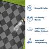 Garvee 9×12 Outdoor Rug for Patio Plastic Straw Rug Waterproof Reversible Mat Lightweight Foldable Carpet Easy Clean Large Rugs for Patio Porch Backyard Camping RV Beach Balcony Deck Panel Black Blue(Checkered Black)