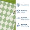 Garvee 9×12 Outdoor Rug for Patio Plastic Straw Rug Waterproof Reversible Mat Lightweight Foldable Carpet Easy Clean Large Rugs for Patio Porch Backyard Camping RV Beach Balcony Deck Panel Black Blue(Checkered Green)
