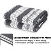 Garvee 9×12 Outdoor Rug for Patio Plastic Straw Rug Waterproof Reversible Mat Lightweight Foldable Carpet Easy Clean Large Rugs for Patio Porch Backyard Camping RV Beach Balcony Deck Panel Black Blue(Panel Grey)