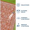 Garvee 9×12 Outdoor Rug for Patio Plastic Straw Rug Waterproof Reversible Mat Lightweight Foldable Carpet Easy Clean Large Rugs for Patio Porch Backyard Camping RV Beach Balcony Deck Panel Black Blue(Vintage Orange)