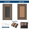 Garvee 9×12 Outdoor Rug for Patio Plastic Straw Rug Waterproof Reversible Mat Lightweight Foldable Carpet Easy Clean Large Rugs for Patio Porch Backyard Camping RV Beach Balcony Deck Panel Black Blue(Panel Brown)