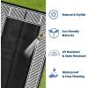Garvee 9×12 Outdoor Rug for Patio Plastic Straw Rug Waterproof Reversible Mat Lightweight Foldable Carpet Easy Clean Large Rugs for Patio Porch Backyard Camping RV Beach Balcony Deck Panel Black Blue(Border Black)