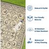 Garvee 9×12 Outdoor Rug for Patio Plastic Straw Rug Waterproof Reversible Mat Lightweight Foldable Carpet Easy Clean Large Rugs for Patio Porch Backyard Camping RV Beach Balcony Deck Panel Black Blue(Vintage Beige)
