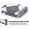 Garvee 9×12 Outdoor Rug for Patio Plastic Straw Rug Waterproof Reversible Mat Lightweight Foldable Carpet Easy Clean Large Rugs for Patio Porch Backyard Camping RV Beach Balcony Deck Panel Black Blue(Checkered Grey)