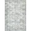 Garvee 9×12 Washable Area Rug – Boho Vintage Distressed Non-Slip Low-Pile Carpet, Soft Non-Shedding Indoor Rug for Living Room Bedroom Farmhouse Classroom PlayroomBlue Brown