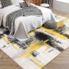 Garvee 9×12 ft Area Rugs for Living Room, Washable Abstract Non-Slip Large Rug Stain Resistant Carpet, Low Pile Soft Indoor Rug for Bedroom, Dining Room/Nursery/Kitchen/Home Office（Black Gold(Gold)