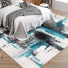 Garvee 9×12 ft Area Rugs for Living Room, Washable Abstract Non-Slip Large Rug Stain Resistant Carpet, Low Pile Soft Indoor Rug for Bedroom, Dining Room/Nursery/Kitchen/Home Office（Black Gold(Blue)